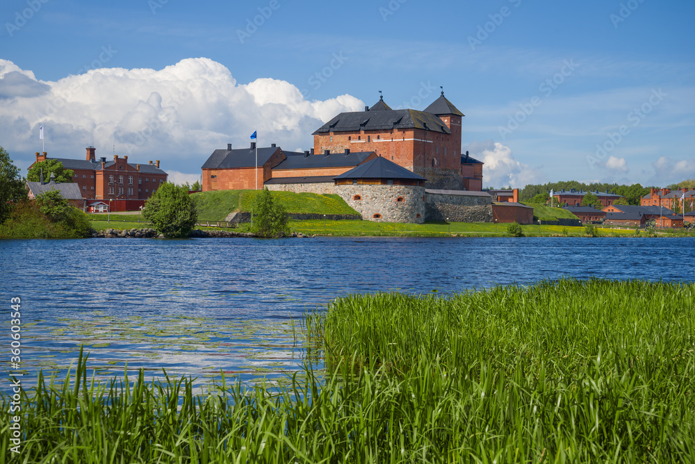 The ancient fortress of the city of Hameenlinna on a sunny June day. Finland