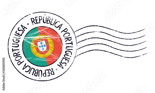 Portugal grunge postal stamp