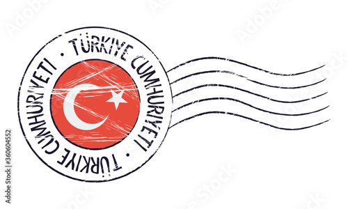 Turkey grunge postal stamp