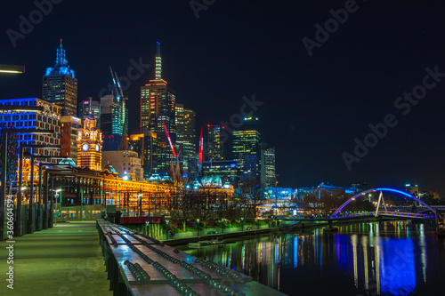 Night skyline  Melbourne  Australia