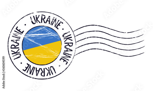Ukraine grunge postal stamp