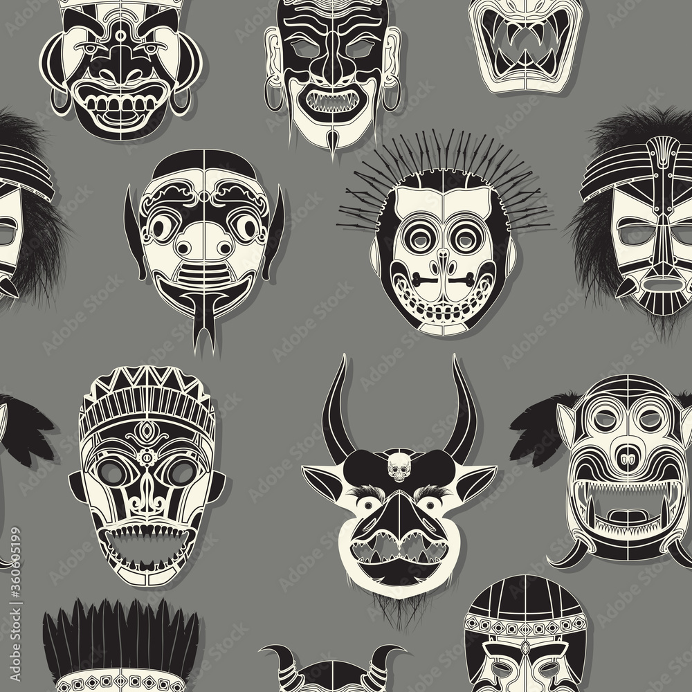 Seamless tribal mask 7