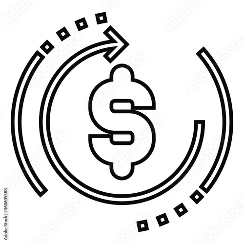 rate of return icon, Financial Icon, Outline icon Vector