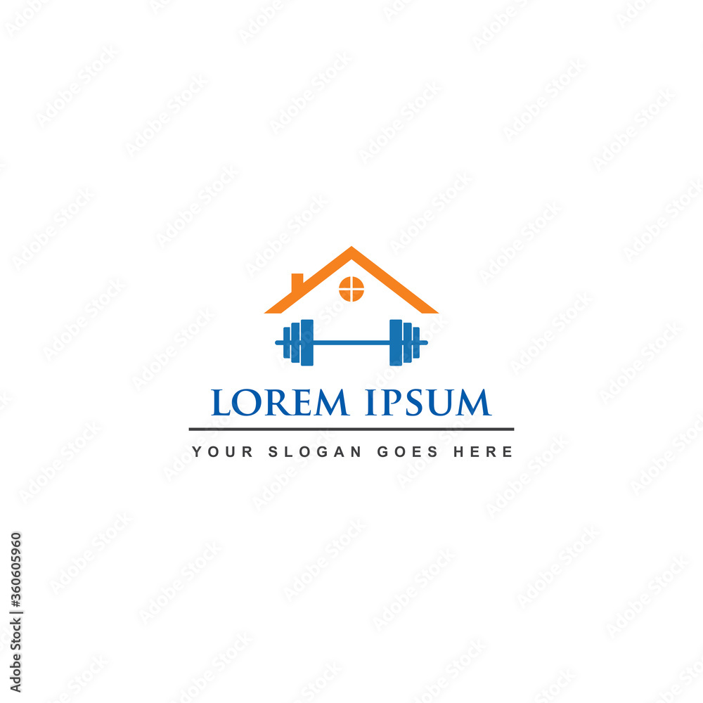 fitness home logo , gym building logo fitness home logo , gym building logo
