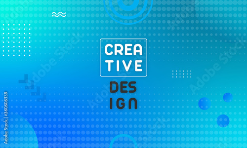 Abstract trendy blue cyan gradient flowing geometric pattern background texture template