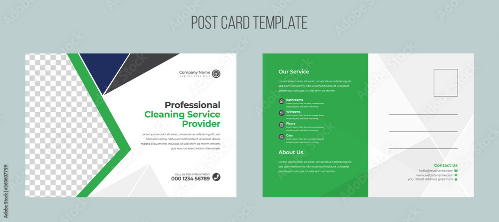 professional Cleaning service Postcard design template