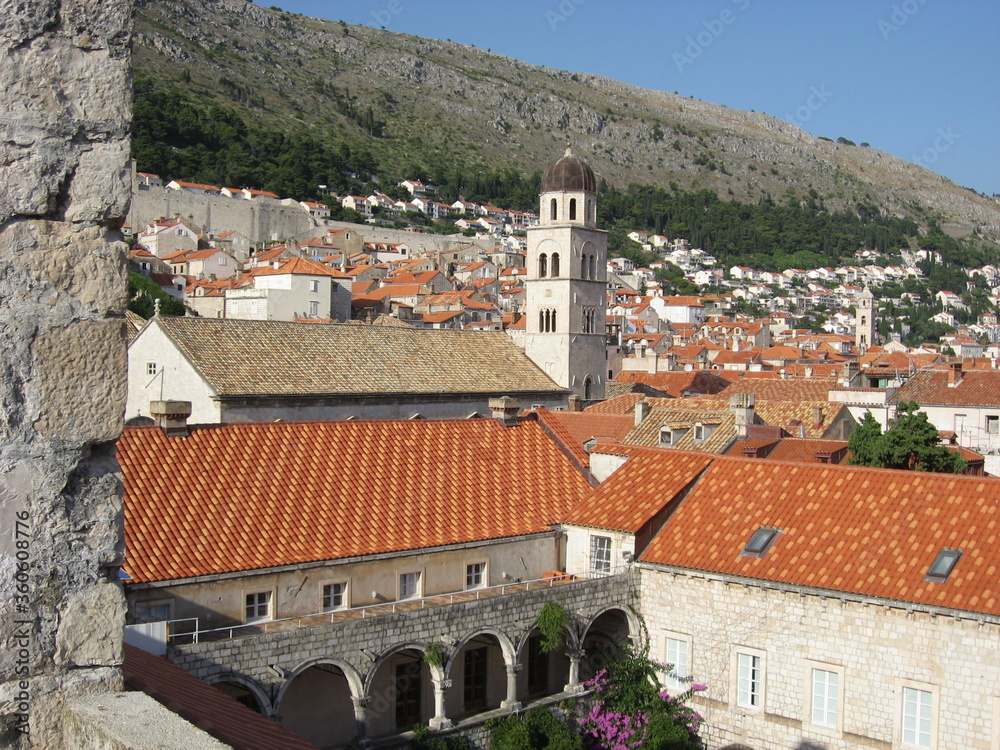 Architecture in the old town of Dubrovnik, Croatia
