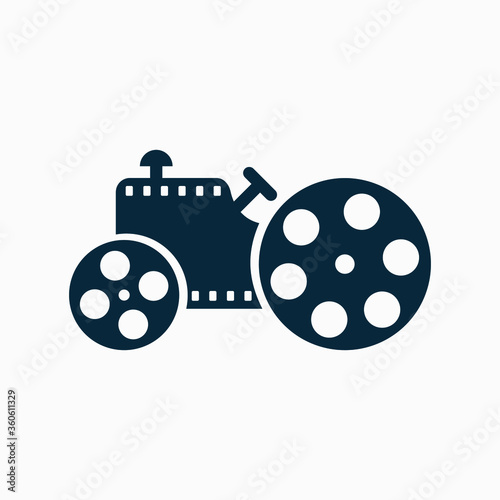 Film Festival Symbols in the form of a tractor or film studio