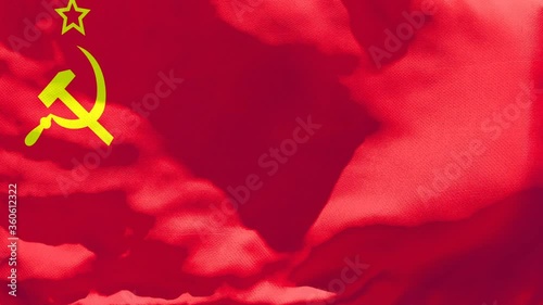 The flag of USSR flutters in the wind photo