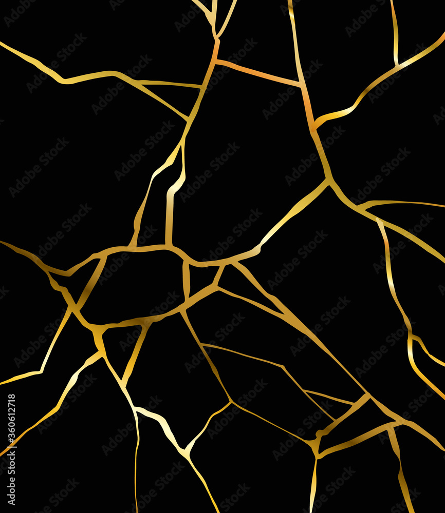 Buy Kintsugi on A Black Background Marble Texture Wallpaper Black Online in  India  Etsy