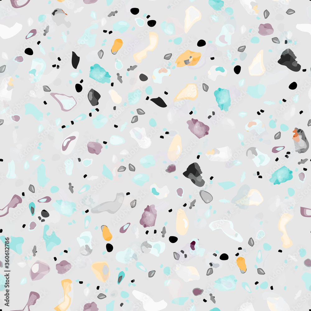 Terrazzo Texture Vector. Flooring Seamless Pattern