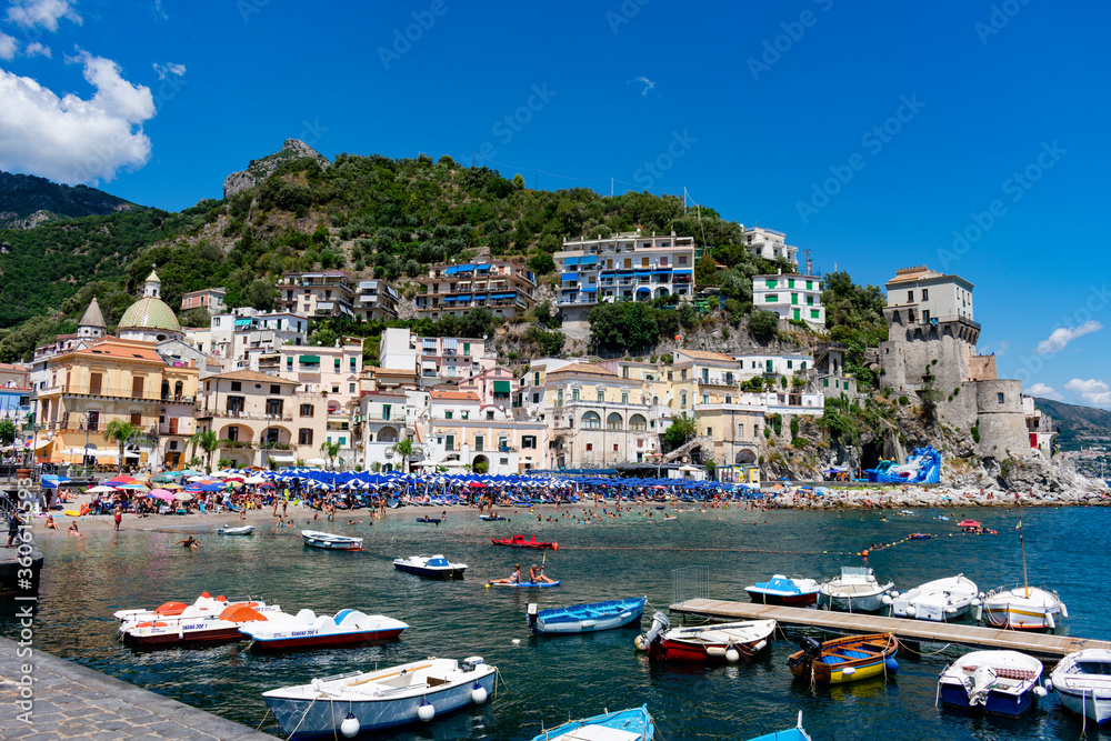 Italy, Campania, Cetara - 15 August 2019 - View of the beautiful village of Cetara on the Amalfi coast