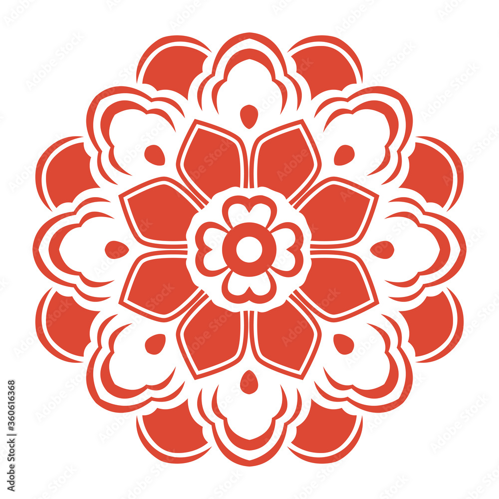 Oriental isolated pattern object spiral round curve cross flower Oriental isolated pattern object spiral round curve cross flower