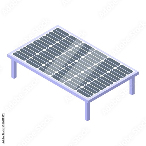 Ground solar panel icon. Isometric of ground solar panel vector icon for web design isolated on white background