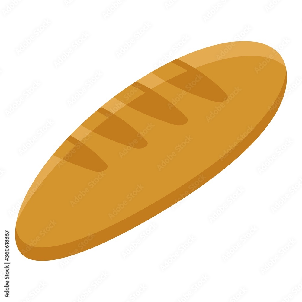Fresh bread icon. Isometric of fresh bread vector icon for web design isolated on white background Fresh bread icon. Isometric of fresh bread vector icon for web design isolated on white background