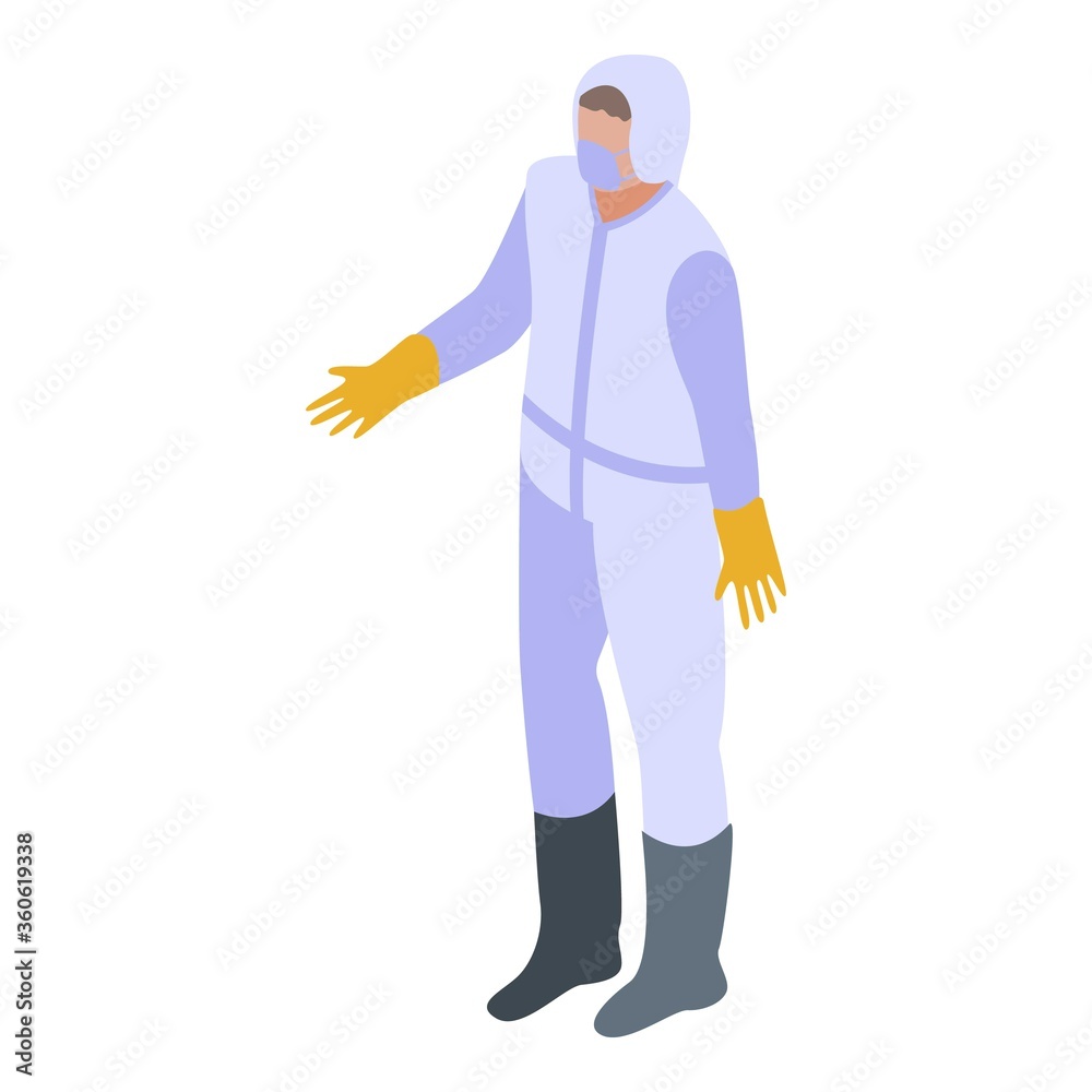 Coronavirus protection costume icon. Isometric of coronavirus protection costume vector icon for web design isolated on white background Coronavirus protection costume icon. Isometric of coronavirus protection costume vector icon for web design isolated on white background