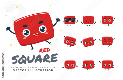 Vector set of cartoon images of Red Square. Part 2