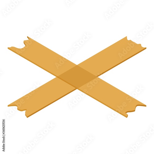 Cross scotch tape icon. Isometric of cross scotch tape vector icon for web design isolated on white background