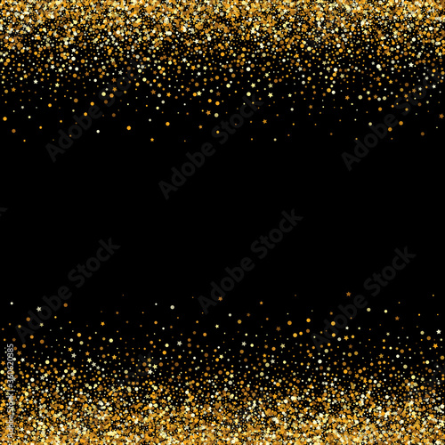 Yellow Shine Rich Black Background. Abstract 