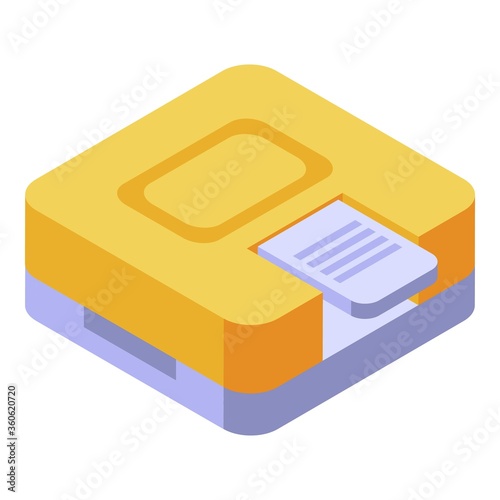 Office hole puncher icon. Isometric of office hole puncher vector icon for web design isolated on white background