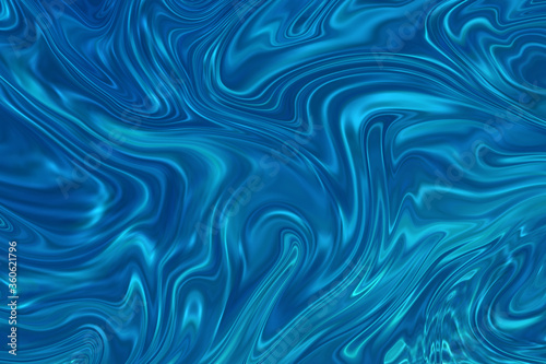 Liquid blue marble background. 
