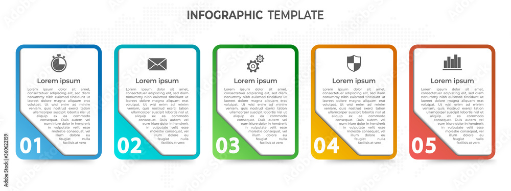Elements modern infographic template 5 options.