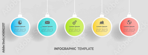 infographic circle template 5 option.