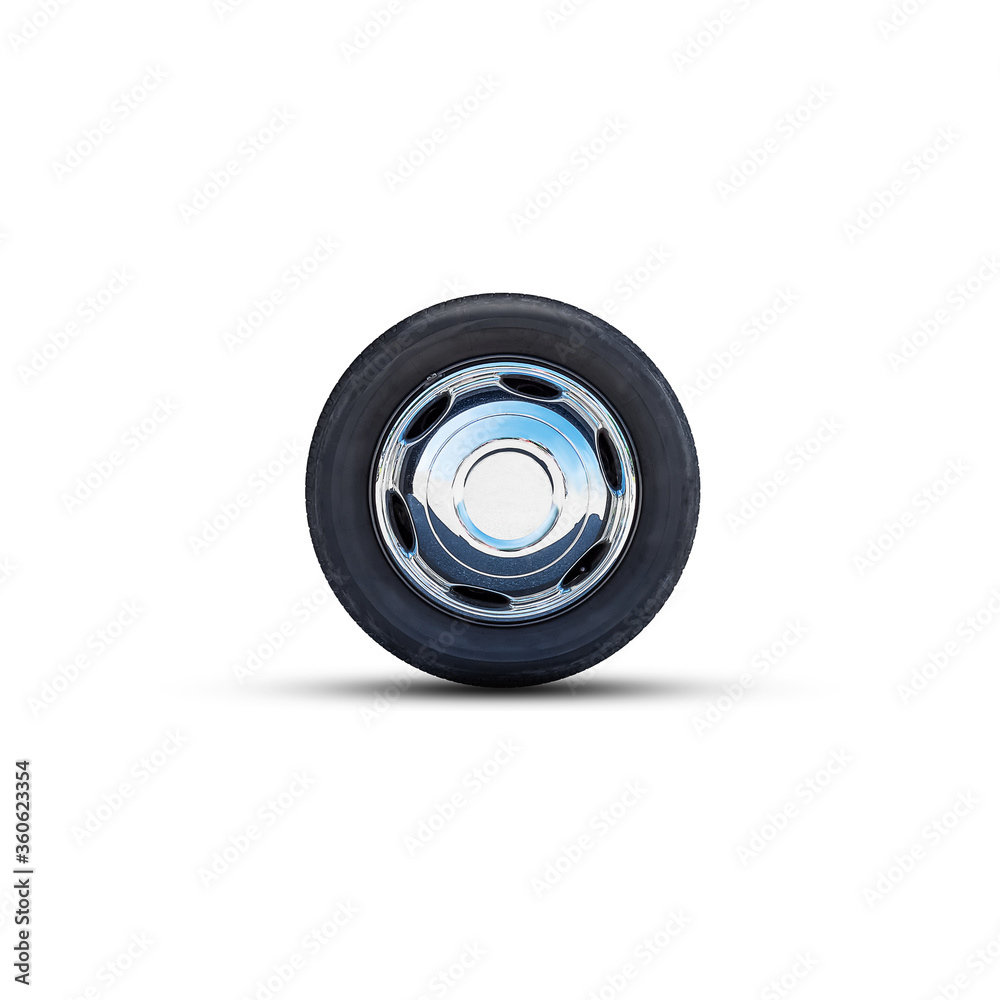 Car wheel on a white background. Isolated. Auto parts. Car wheel on a white background. Isolated. Auto parts.