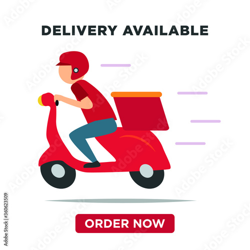 Order Now Delivery Available Vector Illustration