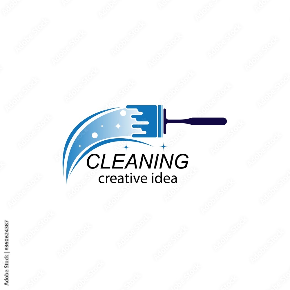 Creative Cleaning Concept Logo Design Template
