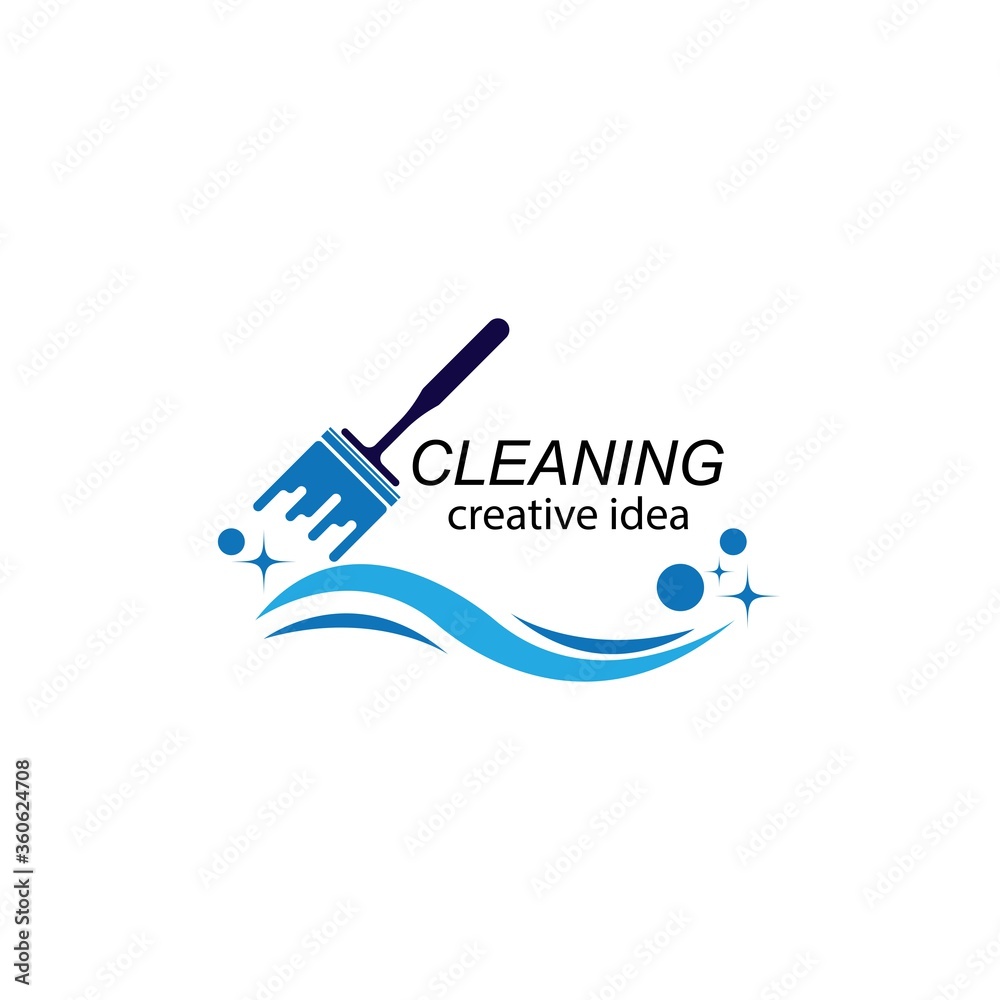 Creative Cleaning Concept Logo Design Template
