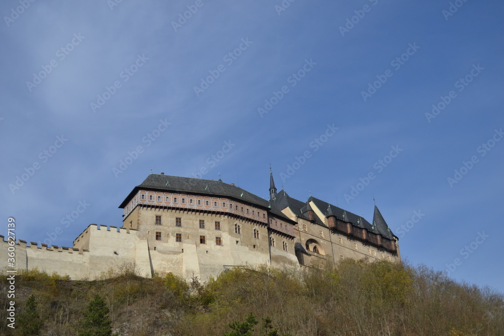 Karlstejn, Czech Republic June 12, 2020 Views of the castle in Karlstejn in the fall day