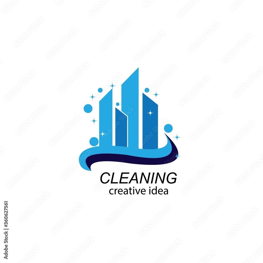 Obraz premium Cleaning Window logo design template vector illustration 