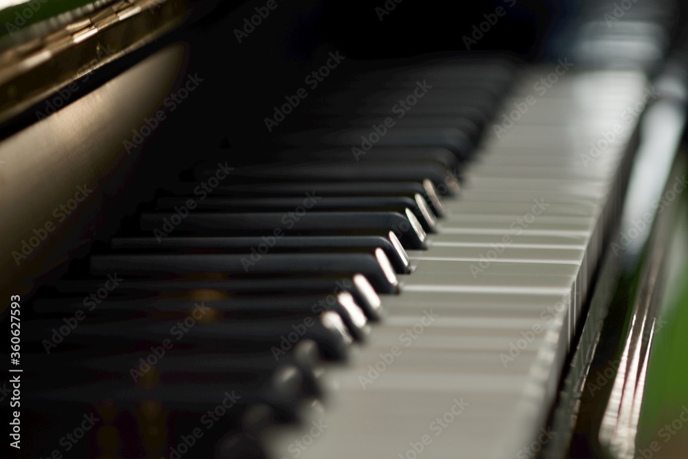 Piano keyboard colored black and white Macro Piano keyboard colored black and white Macro