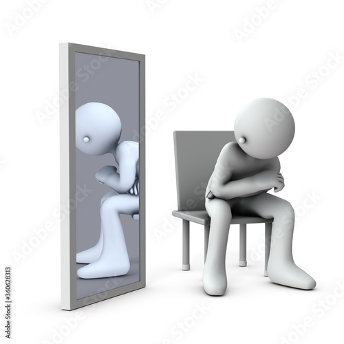 アイデンティティーについて自問自答するキャラクター