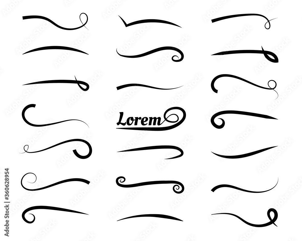 Set Of Text Tail Typography Elements Set Of Text Tail Typography Elements