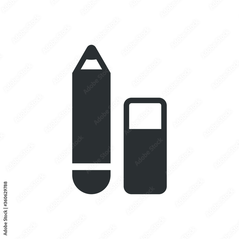 Pencil and eraser icon Pencil and eraser icon