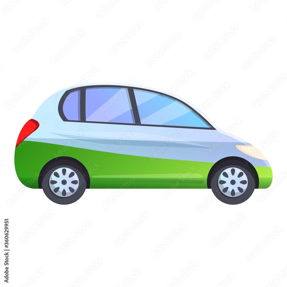 Electric hybrid car icon. Cartoon of electric hybrid car vector icon for web design isolated on white background