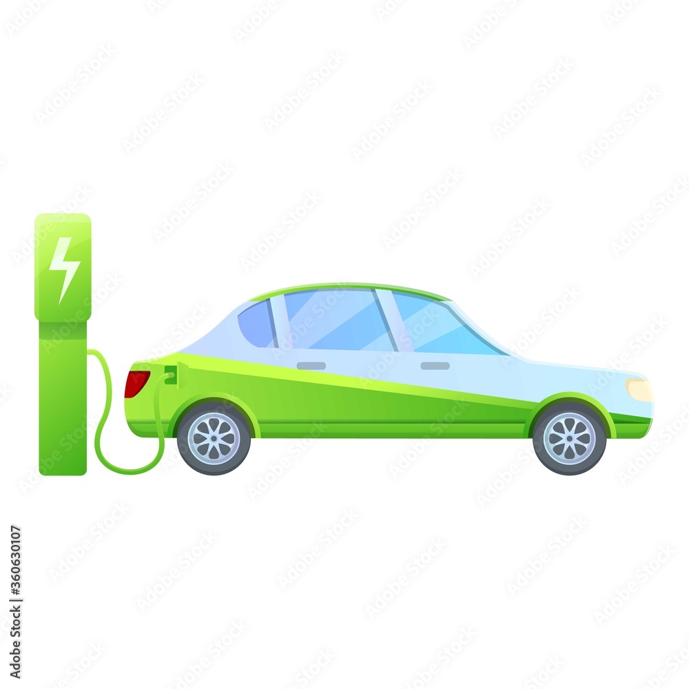 Eco friendly hybrid car icon. Cartoon of eco friendly hybrid car vector icon for web design isolated on white background