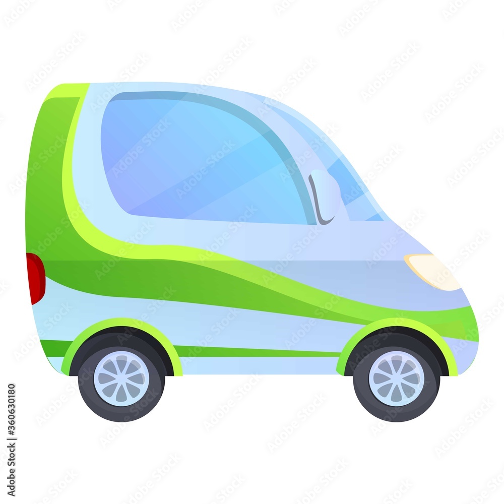 Hybrid car with accumulator icon. Cartoon of hybrid car with accumulator vector icon for web design isolated on white background