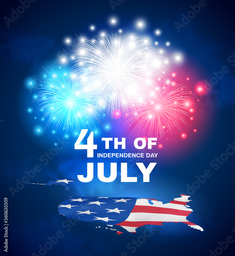 4th of July. US Independence day. Celebration of the USA. Patriotic holiday design