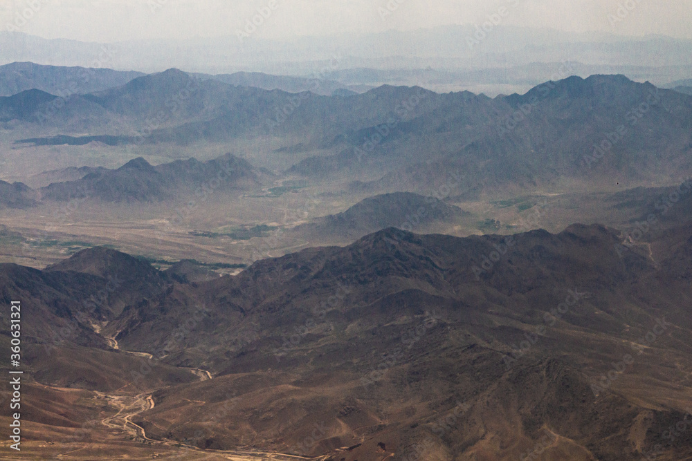 Landscape view from the mountains, Afghanistan