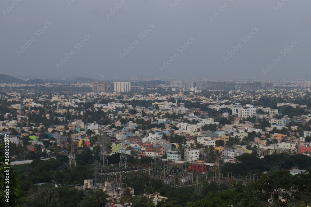 Aerial view of Chennai city
