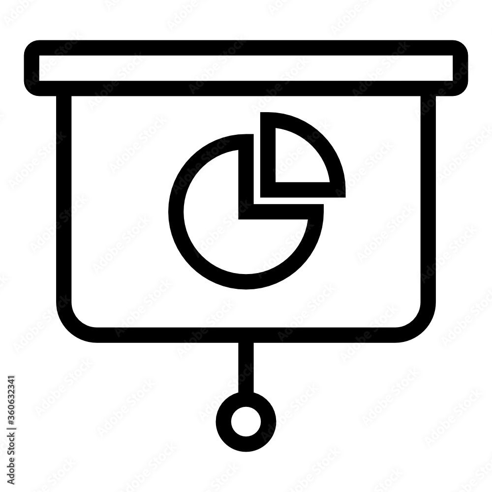presentation analytics icon design line style presentation analytics icon design line style
