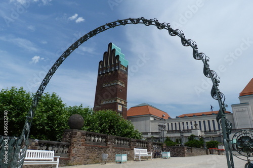 Mathildenhöhe mit Hochzeitsturm in Darmstadt photo