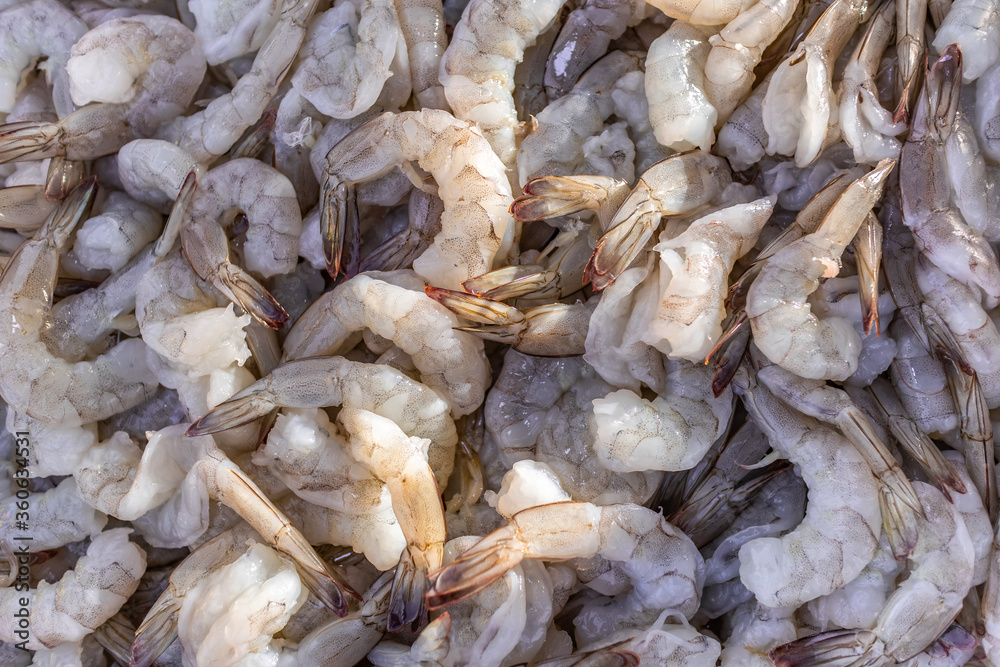 Fresh raw shrimp for seafood ingredient cooking