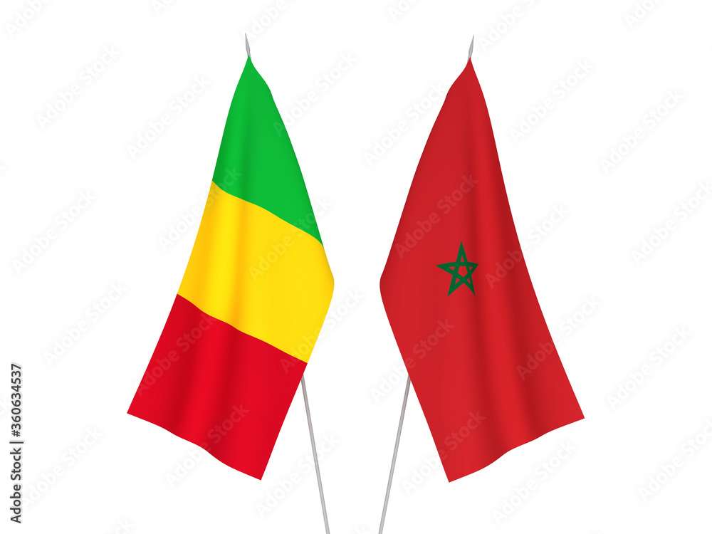Morocco and Mali flags Morocco and Mali flags