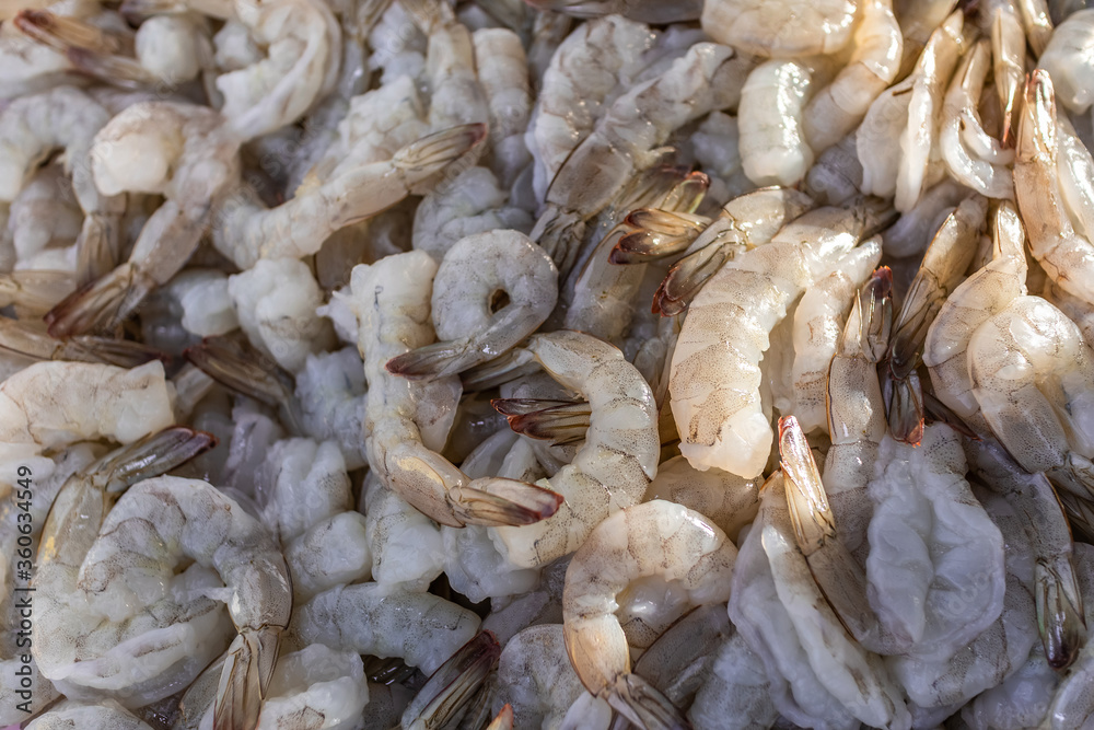 Fresh raw shrimp for seafood ingredient cooking