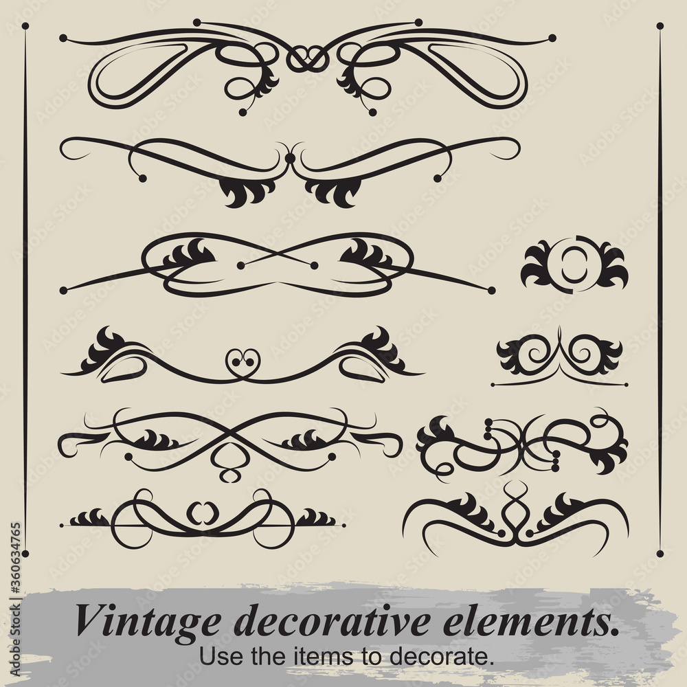 Set of curls for decorating documents. Set of curls for decorating documents.