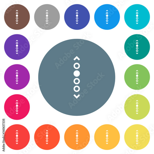  Vertical page navigation flat white icons on round color backgrounds